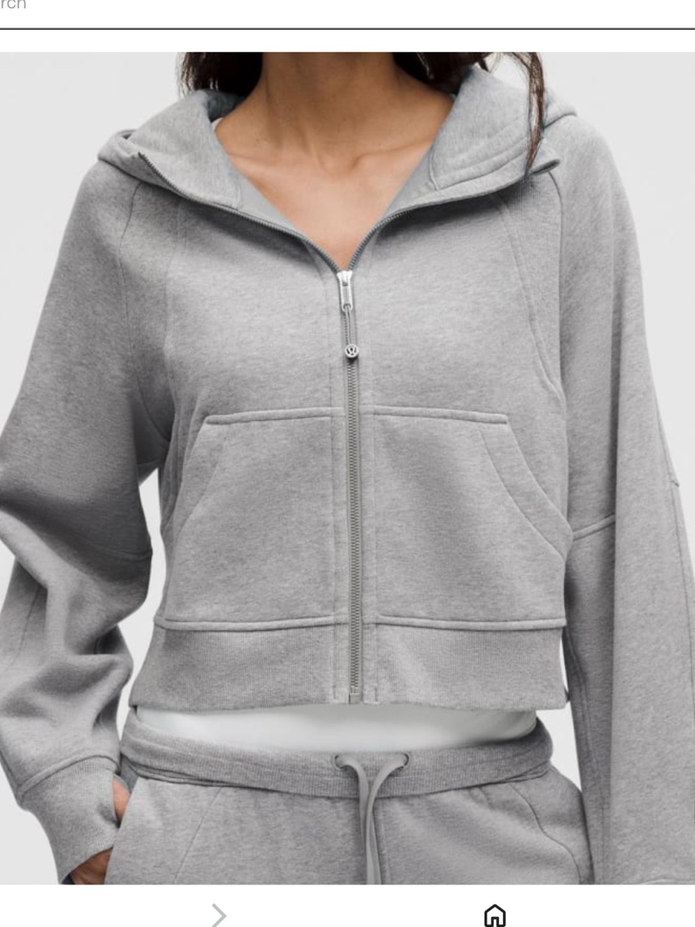 Lululemon cropped Full Frunt zip Scuba Style Hooded Sweatshirt. XS